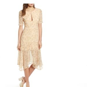 Leith Keyhole Handkerchief Hem Dress